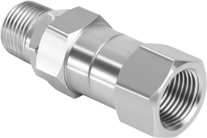 Axfvd 3/8" NPT Male Thread to 3/8" NPT Female Thread Swivel Fitting for Pressure Washer Gun and Hose, 5000 PSI, Stainless Steel - Image 1